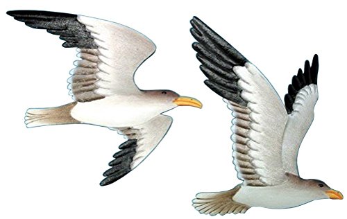 Beachcombers 2 Metal Flying Gull Wall Plaques