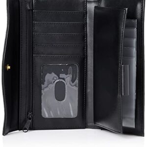 Buxton Heiress Organizer Clutch, Black, One Size