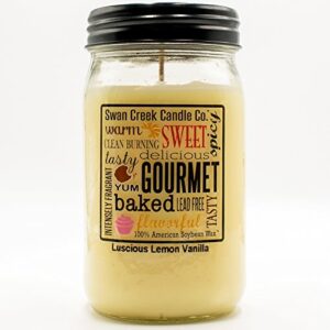 luscious lemon vanilla 24 oz. swan creek kitchen pantry jar candle