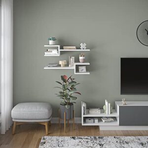 ada home décor webbs wall shelf, 30” x 7” x 8”, white