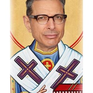 Goldblum Celebrity Prayer Candle - Funny Saint Candle - 8 inch Glass Prayer Votive - 100% Handmade in USA - Novelty Celebrity Gift