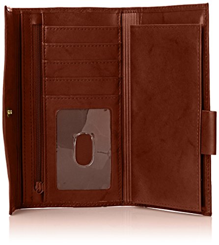 Buxton Heiress Organizer Clutch, Mahogany, One Size