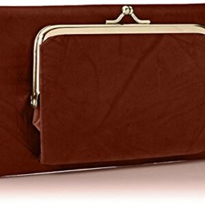 Buxton Heiress Organizer Clutch, Mahogany, One Size