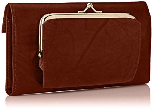 Buxton Heiress Organizer Clutch, Mahogany, One Size