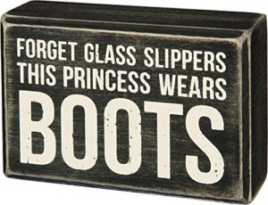 primitives by kathy this princess wears boots box sign