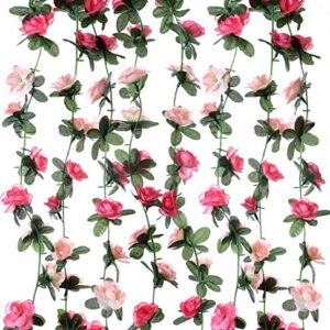 Miracliy 8 Pack 65 FT Flower Garland Decorations Plastic Artificial Flowers for Wedding Decoration Photo Booth Backdrop