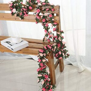 Miracliy 8 Pack 65 FT Flower Garland Decorations Plastic Artificial Flowers for Wedding Decoration Photo Booth Backdrop