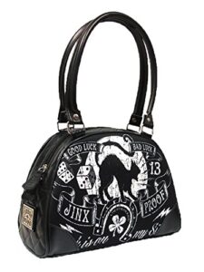 liquorbrand jinx proof halloween black cat luck goth gothic shoulder bag purse