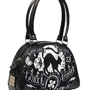 Liquorbrand Jinx Proof Halloween Black Cat Luck Goth Gothic Shoulder Bag Purse