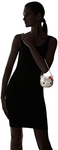 3-D Hello Kitty Cat Crystal Couture Clutch Special Occasion Holiday Party Evening Bag Silver