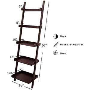 kieragrace Providence Hadfield Leaning Shelf, 18" by 67", Espresso