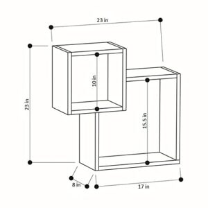 Ada Home Décor Wilkins Wall Shelf, 23'' x 23'' x 8'', Oak