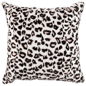 betsey johnson – throw pillow, faux fur bedding with zipper closure, home decor for bed or couch (betsey’s leopard, 20″ x 20″)