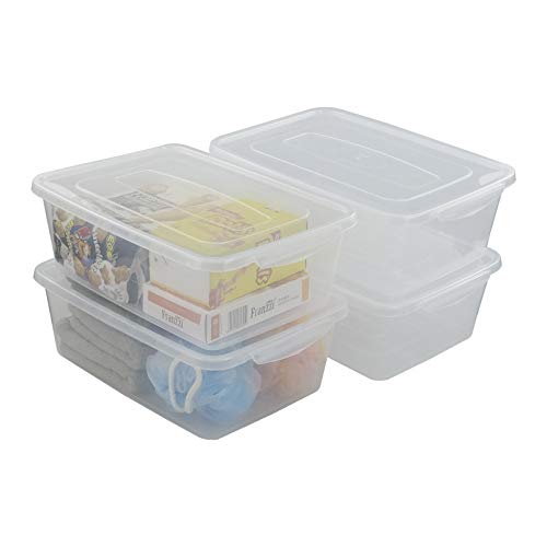 Utiao 14 Quart Plastic Storage Bins with Lid, Clear Latching Box, Set of 4