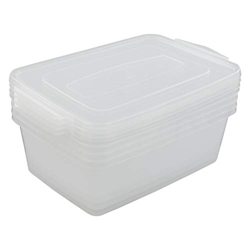 Utiao 14 Quart Plastic Storage Bins with Lid, Clear Latching Box, Set of 4