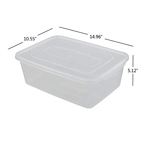 Utiao 14 Quart Plastic Storage Bins with Lid, Clear Latching Box, Set of 4