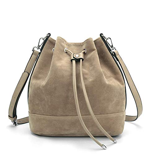 AFKOMST Bucket Bags and Purses For Women Drawstring Hobo and Shoulder Handbags with 2 Detachable Straps