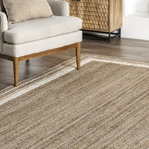 NuLOOM Rikki Coastal Braided Jute Area Rug, 6' Round, Off-White