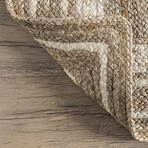 NuLOOM Rikki Coastal Braided Jute Area Rug, 6' Round, Off-White