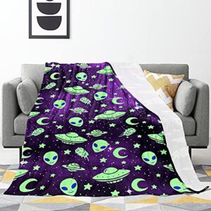 fleece throw blanket – lightweight soft warm comfort blankets for couch bed sofa and home decor blankets for all seasons,60″ x80″,alien galaxy