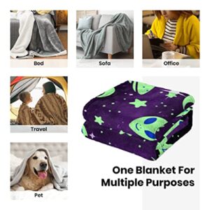 Fleece Throw Blanket - Lightweight Soft Warm Comfort Blankets for Couch Bed Sofa and Home Decor Blankets for All Seasons,60" X80",Alien Galaxy