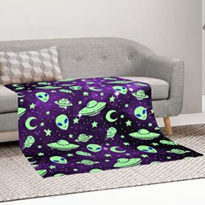 Fleece Throw Blanket - Lightweight Soft Warm Comfort Blankets for Couch Bed Sofa and Home Decor Blankets for All Seasons,60" X80",Alien Galaxy