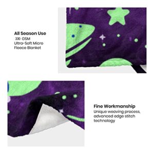 Fleece Throw Blanket - Lightweight Soft Warm Comfort Blankets for Couch Bed Sofa and Home Decor Blankets for All Seasons,60" X80",Alien Galaxy