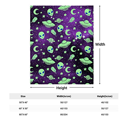 Fleece Throw Blanket - Lightweight Soft Warm Comfort Blankets for Couch Bed Sofa and Home Decor Blankets for All Seasons,60" X80",Alien Galaxy