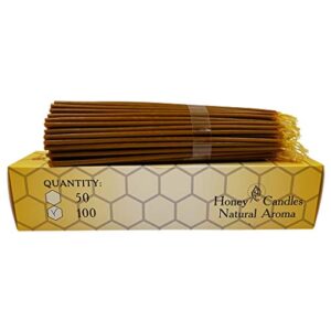 100 Natural Pure Beeswax Taper Candles 9 Inch Tall Church Jerusalem Holy Land Scented Candle Gift Box