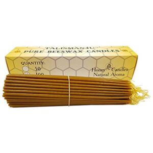 100 Natural Pure Beeswax Taper Candles 9 Inch Tall Church Jerusalem Holy Land Scented Candle Gift Box