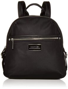 calvin klein womens sussex nylon backpack, black/silver, one size