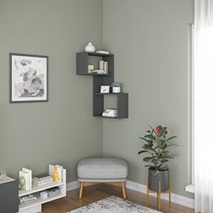 ada home décor wingate wall shelf, 19” x 34” x 8”, anthracite