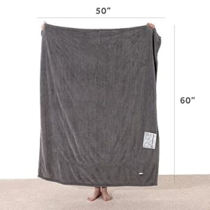 Sunbeam Royal Luxe Dove Grey Heated Personal Throw / Blanket, Cozy-Warm, Adjustable Heat Settings