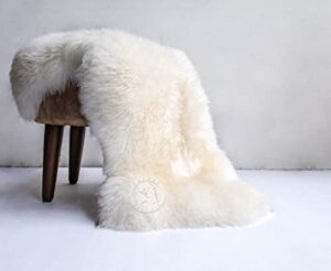 genuine natural sheepskin rug white 2 x 3 ft. soft premium quality bedside rug chair seat cover rug throw