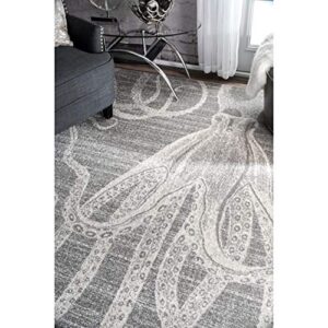 nuLOOM Thomas Paul Octopus Area Rug, 4' x 6', Grey