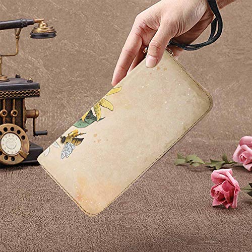 InterestPrint Women's Honey Bee and Apiary Clutch Wallet Handbag for Party Wedding Outdoor Sport