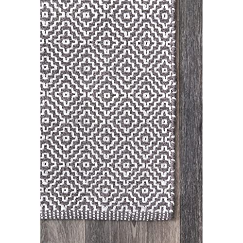 nuLOOM Lorretta Geometric Cotton Area Rug, 5' x 8', Grey