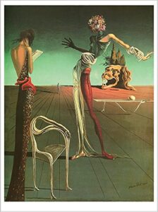 poster woman with a head of roses. salvadore dali. art print reproduction (16.2″ x 21.5″)