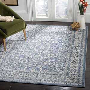 safavieh charleston collection 9′ x 12′ navy / cream chl412n oriental distressed non-shedding living room bedroom dining home office area rug