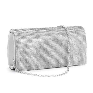 labair rhinestone clutch purse for women sparkly evening bag wedding formal prom handbag,silver