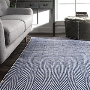 nuLOOM Kimberely Hand Loomed Area Rug, 5' x 8', Navy