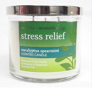 bath and body works 3-wick limited edition candle aromatherapy collection (stress relief – eucalyptus spearmint)