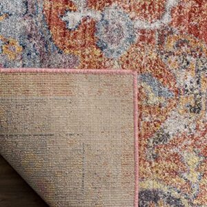 SAFAVIEH Bristol Collection 2'3" x 6' Blue/Orange BTL350S Boho Chic Medallion Distressed Runner Rug