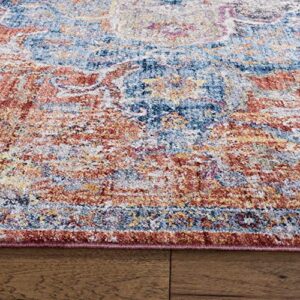 SAFAVIEH Bristol Collection 2'3" x 6' Blue/Orange BTL350S Boho Chic Medallion Distressed Runner Rug