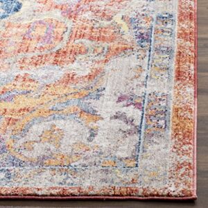 SAFAVIEH Bristol Collection 2'3" x 6' Blue/Orange BTL350S Boho Chic Medallion Distressed Runner Rug