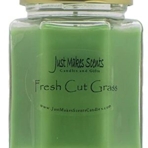 Fresh Cut Grass Scented Blended Soy Candles | Grass Fragrance | Hand Poured in The USA by Just Makes Scents (8 oz)