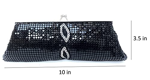 Frewahmesh Evening Clutch Metal Mesh Purse Bag for Cocktail Party Prom Wedding Banquet