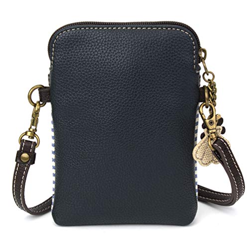 CHALA Crossbody Cell Phone Purse - Women PU Leather Multicolor Handbag with Adjustable Strap - Anchor - Blue & White Stripe