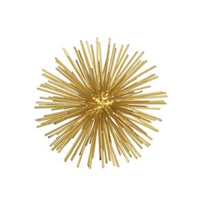 torre & tagus spike sphere metal 3d starburst table geometric tabletop shelf accents-mid century modern urchin sculpture home decorative object, small, gold