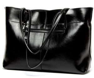 covelin women’s handbag genuine leather tote shoulder bags soft hot black
